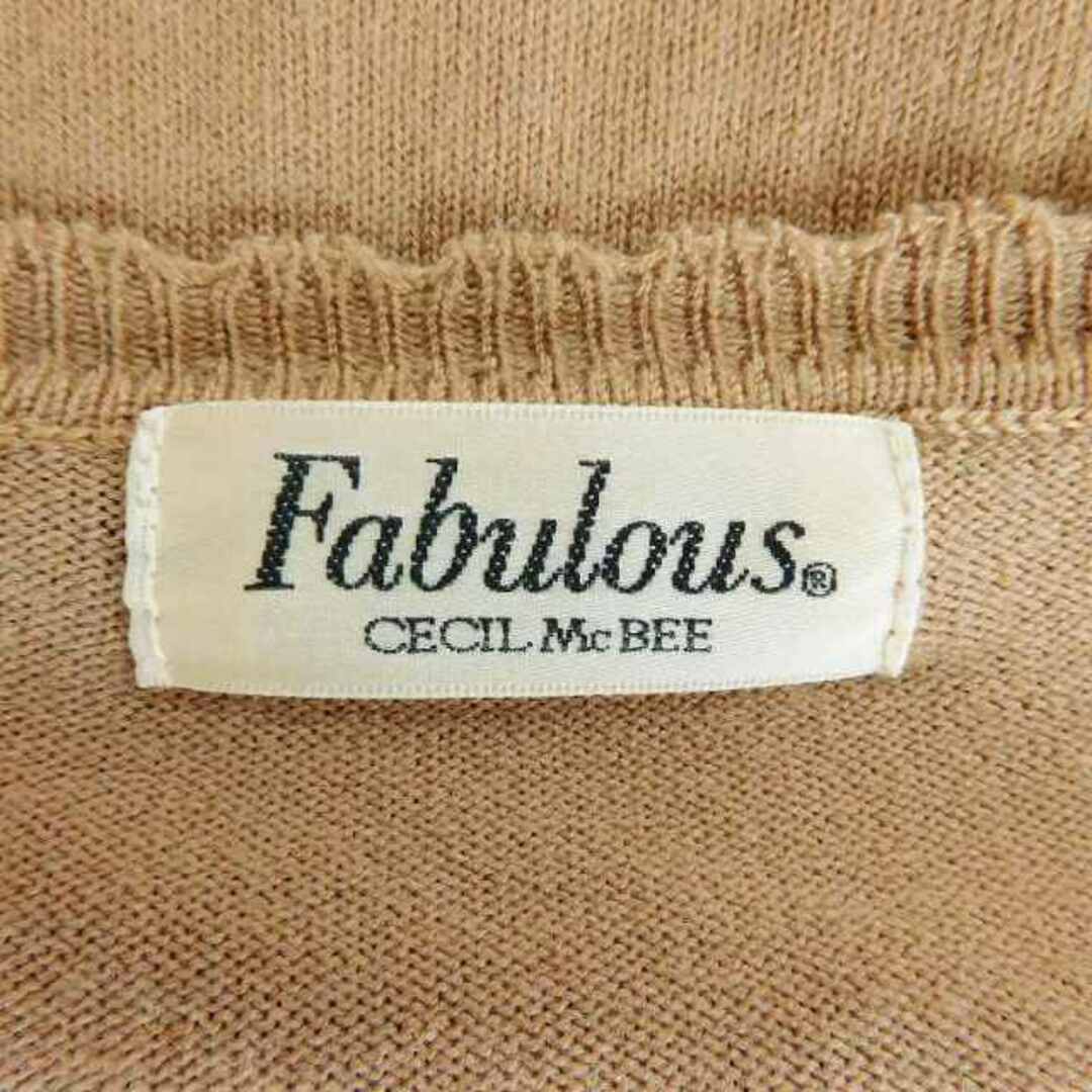 CECIL McBEE(セシルマクビー)のセシルマクビー Fabulous アーガイル柄 ニット カットソー 半袖 M 茶 レディースのトップス(ニット/セーター)の商品写真