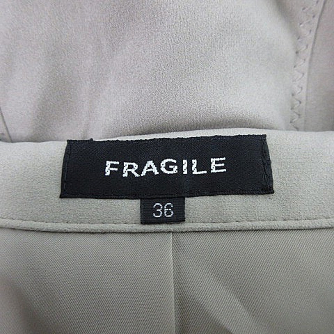 FRAGILE(フラジール)のフラジール ワンピース ひざ丈 長袖 フェイクレザー 無地 36 ベージュ レディースのワンピース(ひざ丈ワンピース)の商品写真