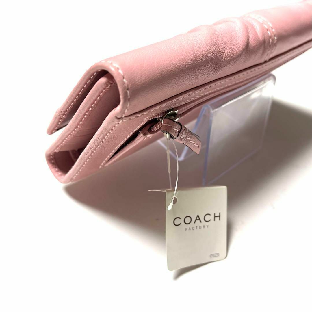 COACH(コーチ)のコーチCOACH ピンクのレザー長財布　タグ付き未使用品 レディースのファッション小物(財布)の商品写真