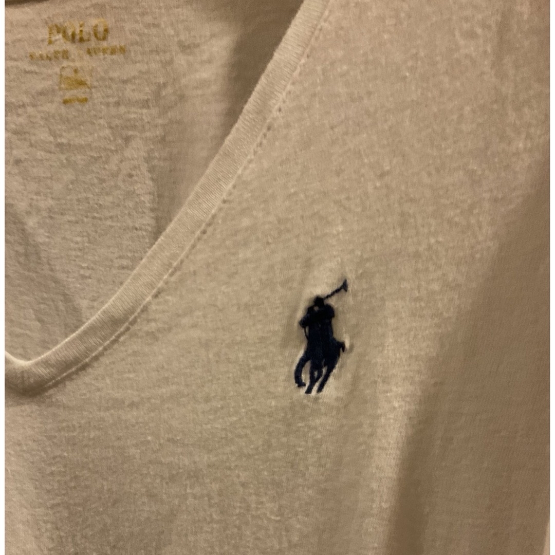 POLO RALPH LAUREN(ポロラルフローレン)のラルフローレン　カットソー　綿１００％　Sサイズ Vネック レディースのトップス(カットソー(長袖/七分))の商品写真