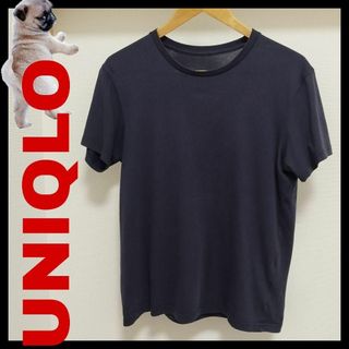 ユニクロ(UNIQLO)のUNIQLO メンズ Lサイズ 着心地満点 Tシャツ ネイビー(Tシャツ/カットソー(半袖/袖なし))