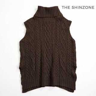 シンゾーン(Shinzone)の475*シンゾーン ウール ケーブル編み タートル ビックシルエット ベスト(ベスト/ジレ)