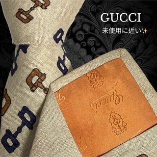 グッチ(Gucci)の【激レア品！未使用品に近い】 GUCCI オールドグッチ ベージュ系 総柄(ネクタイ)