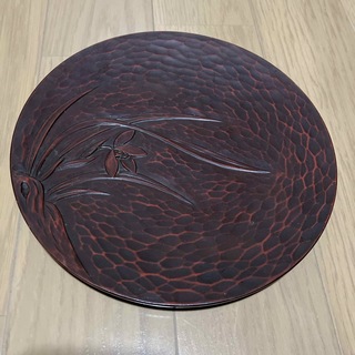 鎌倉彫　丸皿　24cm 菓子皿(漆芸)