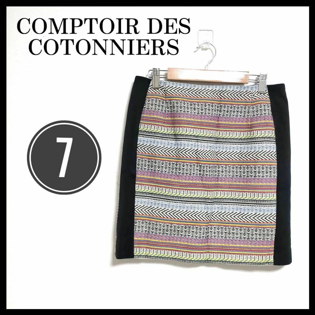 Comptoir des cotonniers(コントワーデコトニエ)のまめたん様専用 コントワーデコトニエ ツイード調 刺繍 ミニスカート S レディースのスカート(ミニスカート)の商品写真