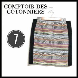 コントワーデコトニエ(Comptoir des cotonniers)のまめたん様専用 コントワーデコトニエ ツイード調 刺繍 ミニスカート S(ミニスカート)