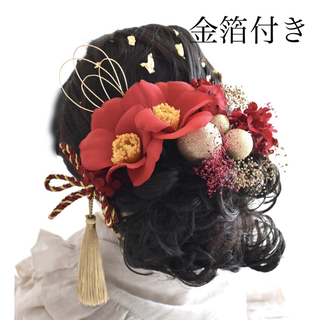 ✨椿の髪飾り✨卒業式,結婚式,袴,和装,着物,七五三(和装小物)