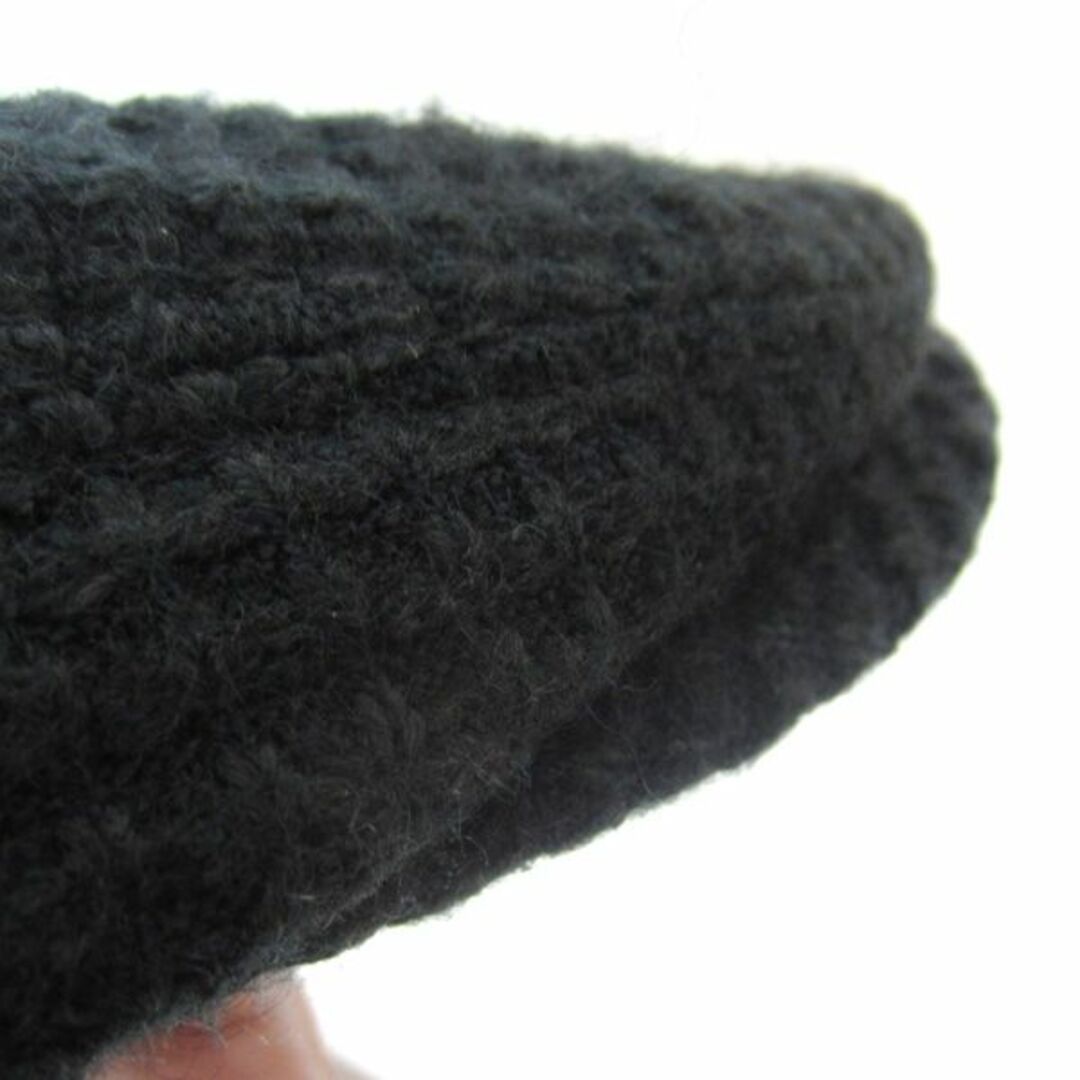 美品　ニットハンチング　キャスケット　黒 メンズの帽子(ハンチング/ベレー帽)の商品写真