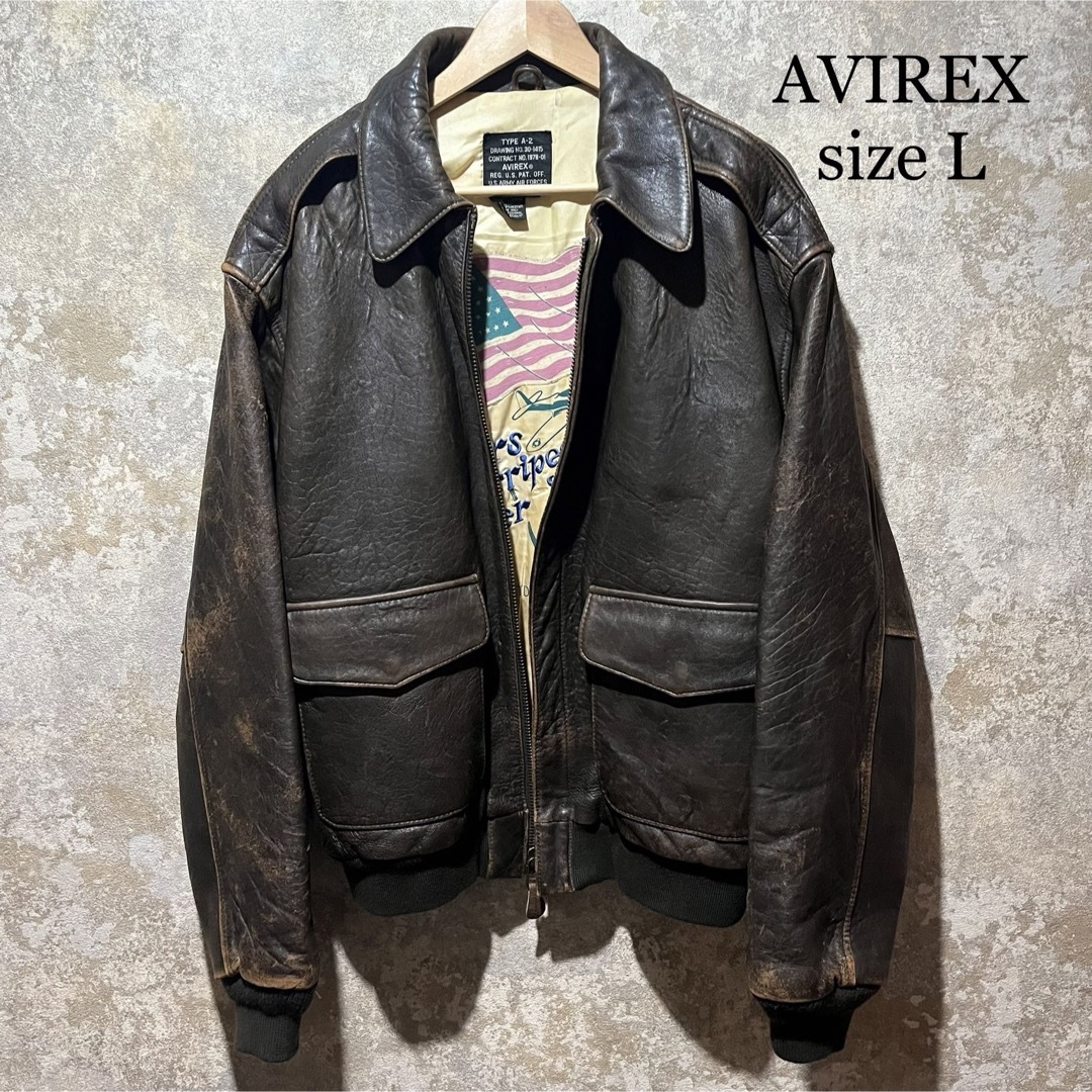 だるまアウターAVIREX アヴィレックス L A-2 フライトジャケット レザージャケット