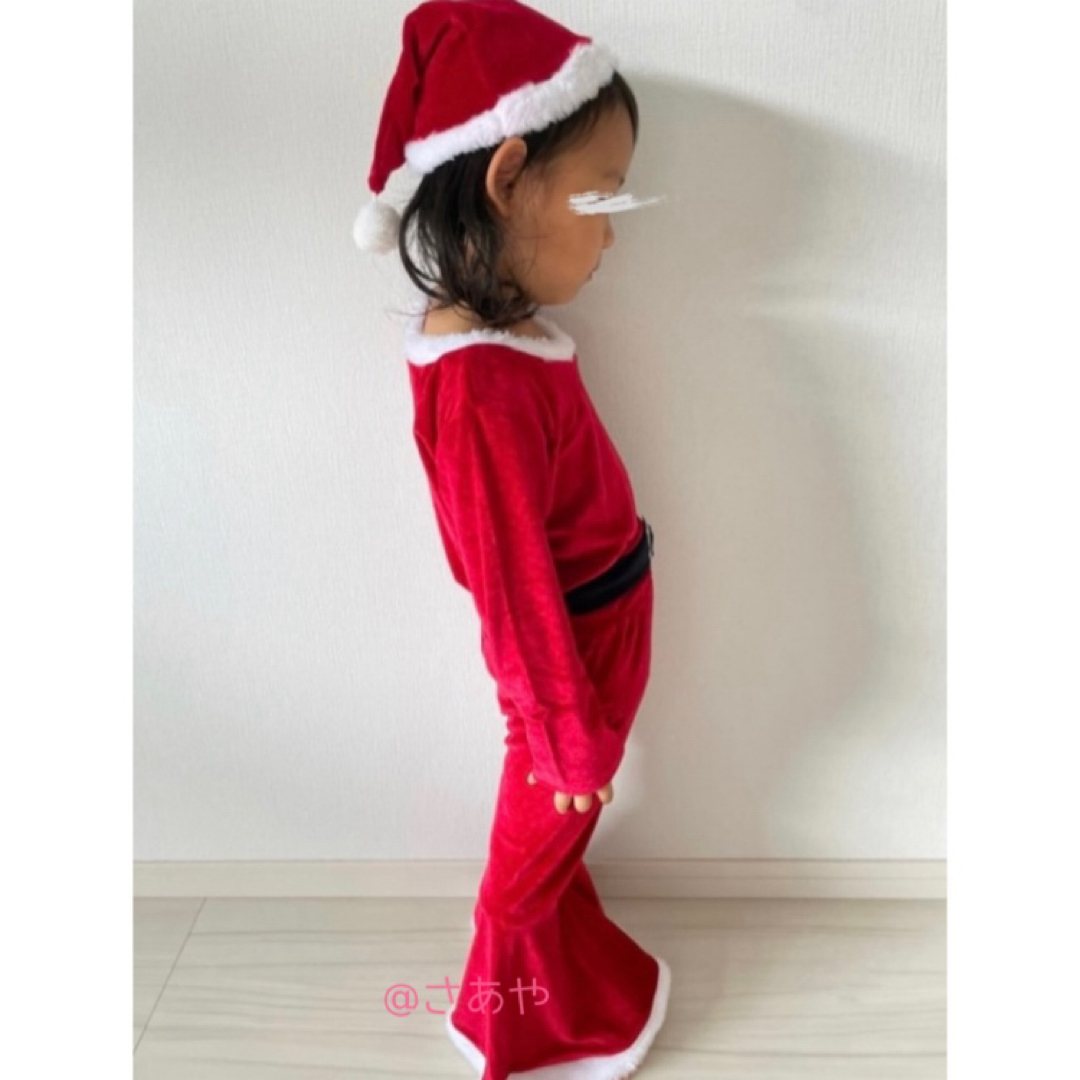 サンタ フレア セットアップ 子ども 赤 クリスマス 帽子 お洒落 コスプレ キッズ/ベビー/マタニティのキッズ服男の子用(90cm~)(その他)の商品写真