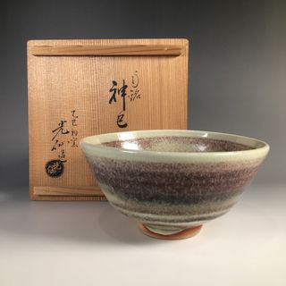 ラ１１３　茶碗　『九谷焼』『利岡光仙造』『銘　神巳』　抹茶碗　共箱　茶道具(陶芸)