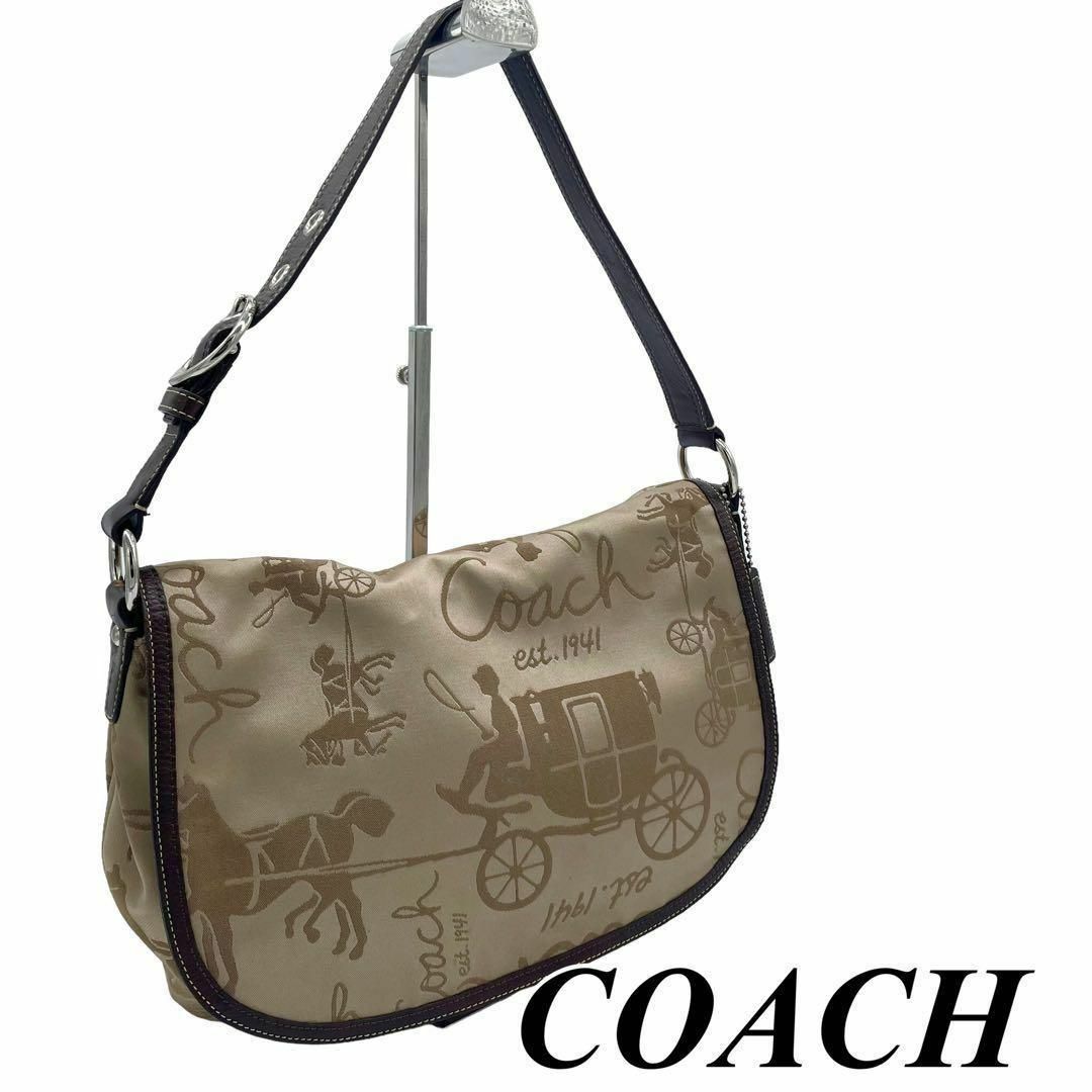 COACH（コーチ）キャリッジホース　サテン　フラップ　ショルダーバッグショルダーバッグ