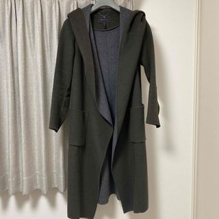 BCBGMAXAZRIA アーミーグリーン コンボウール ラップコート(ロングコート)