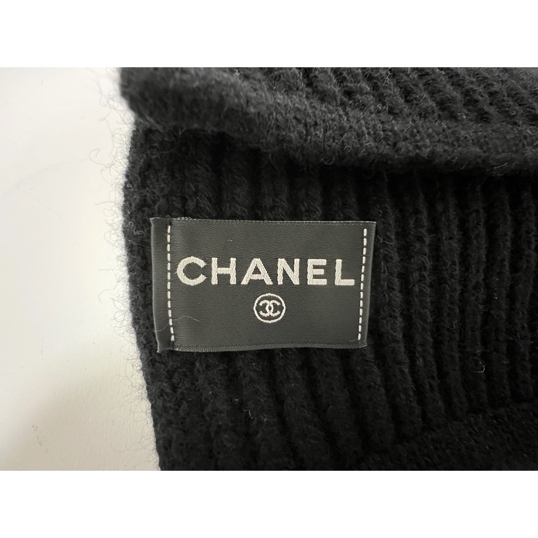 CHANEL シャネル マフラー ブラック 2023年秋冬 カシミア ラメプレート 超美品