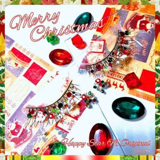 ❤感謝品★Merry Chistmass 1★上下partyまつげ メリークリス(つけまつげ)