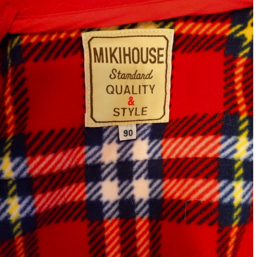 mikihouse(ミキハウス)のミキハウス　ダッフルコート赤 キッズ/ベビー/マタニティのキッズ服女の子用(90cm~)(コート)の商品写真