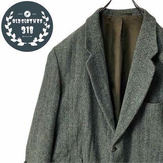 ハリスツイード(Harris Tweed)の【HARRIS TWEED】90s テーラードJKT ヘリンボーン ウール生地(テーラードジャケット)