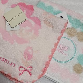 ローラアシュレイ(LAURA ASHLEY)の値下げ📌ローラアシュレイ&クレージュ☆タオルハンカチ2枚セット(ハンカチ)