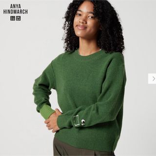 アニヤハインドマーチ(ANYA HINDMARCH)のユニクロ×アニヤ ニット グリーンLサイズ 新品未使用(ニット/セーター)