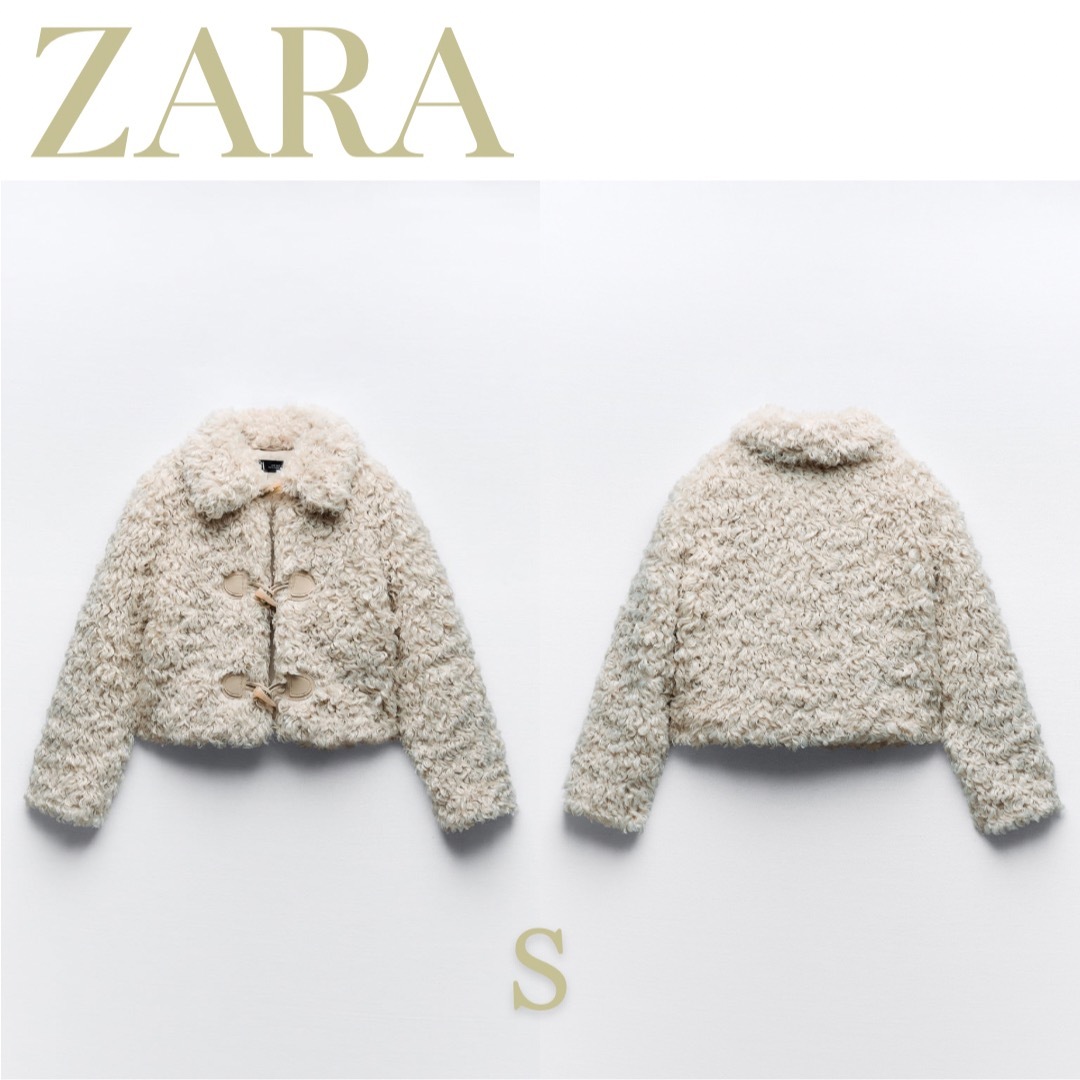 ZARA - ZARA ザラ クロップドフェイクファージャケット Sの通販 by