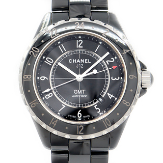 シャネル(CHANEL)の内部点検済 CHANEL シャネル J12 GMT H2012 42mm 100ｍ防水 デイト 黒 ブラック SS ステンレス セラミック メンズ 自動巻き【6ヶ月保証】【腕時計】【中古】(腕時計(アナログ))
