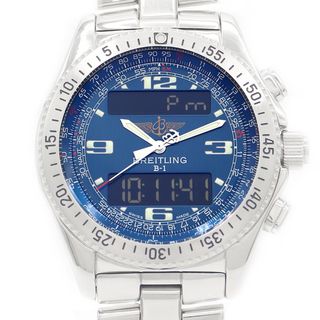 ブライトリング(BREITLING)の電池交換済 BREITLING ブライトリング B-1 デジアナ クロノグラフ A68362 A696C11FA 青 ブルー メンズ クォーツ B1【6ヶ月保証】【腕時計】【中古】(腕時計(アナログ))