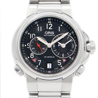 オリス(ORIS)の内部点検済 ORIS オリス クラシック ワールドタイマー GMT 7494 スモールセコンド 裏スケ 黒 ブラック SS ステンレス メンズ 自動巻き【6ヶ月保証】【腕時計】【中古】(腕時計(アナログ))