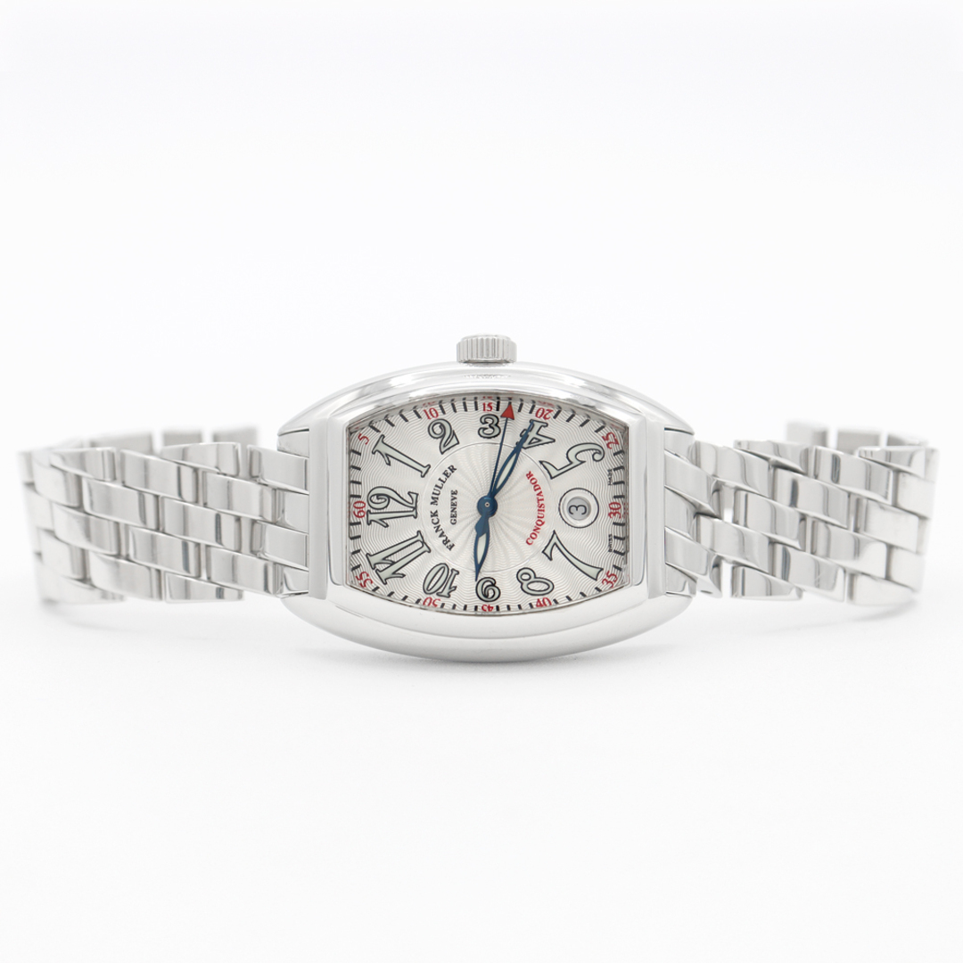 FRANCK MULLER(フランクミュラー)の国内正規品 FRANCK MULLER フランクミュラー コンキスタドール 8005SC デイト シルバー ギョーシェ SS ステンレス メンズ 自動巻き【6ヶ月保証】【中古】【腕時計】 メンズの時計(腕時計(アナログ))の商品写真