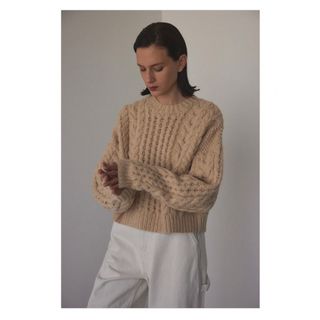 BLACK BY MOUSSY aran hand knitアランニット新品