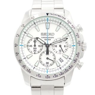 セイコー(SEIKO)の電池交換済 SEIKO セイコー クロノグラフ 海外モデル 6T63-00D0 デイト 100m防水 スモールセコンド 白 ホワイト SS ステンレス メンズ クォーツ【6ヶ月保証】【腕時計】【中古】(腕時計(アナログ))