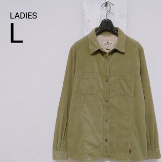 ウールリッチ(WOOLRICH)のWOOLRICH グリーン　レディース　L　コーデュロイシャツ　裏ボア(シャツ/ブラウス(長袖/七分))