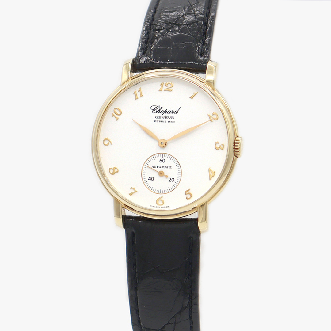 Chopard(ショパール)の内部点検済 Chopard ショパール クラシック 135周年記念モデル 16/1229 K18YG イエローゴールド 白 ホワイト 純正尾錠 メンズ 自動巻き【6ヶ月保証】【腕時計】【中古】 メンズの時計(腕時計(アナログ))の商品写真