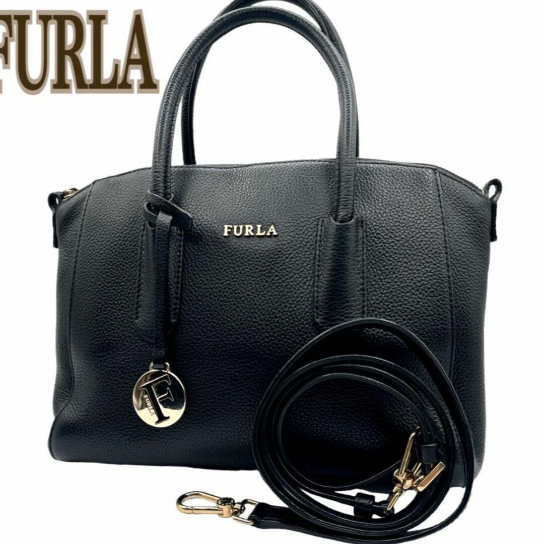 Furla - 美品✨FURLA テッサ ブラック 2Way ハンドバッグ ショルダー