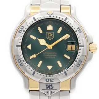 タグホイヤー(TAG Heuer)のTAG Heuer タグホイヤー 6000シリーズ WH5153 クロノメーター デイト 200m防水 緑 グリーン コンビ SS ステンレス YGP イエローゴールド メンズ 自動巻き【6ヶ月保証】【腕時計】【中古】(腕時計(アナログ))