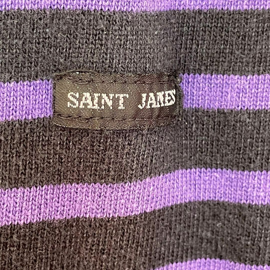 SAINT JAMES(セントジェームス)のSAINT JAMES セントジェームス　ロンT ブラック×パープルボーダー レディースのトップス(Tシャツ(長袖/七分))の商品写真