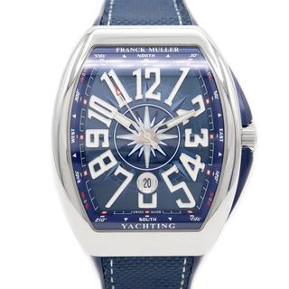 フランクミュラー(FRANCK MULLER)の内部点検済 FRANCK MULLER フランクミュラー ヴァンガード ヨッティング V45SCDT YACHTING デイト 青 ブルー SS ステンレス 純正ベルト 純正尾錠 メンズ 自動巻き【6ヶ月保証】【中古】【腕時計】(腕時計(アナログ))