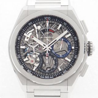 ゼニス(ZENITH)のZENITH ゼニス デファイ エルプリメロ 21 クロノグラフ 95.9000.9004 78.M9000 100m防水 スケルトン シルバー Ti チタン メンズ 自動巻き エル・プリメロ【6ヶ月保証】【腕時計】【中古】(腕時計(アナログ))