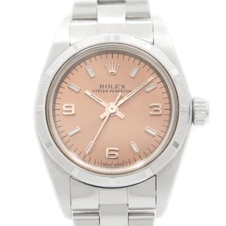 ロレックス(ROLEX)のROLEX ロレックス オイスターパーペチュアル 76030 A番 ピンク SS ステンレス レディース 自動巻き【6ヶ月保証】【腕時計】【中古】(腕時計)