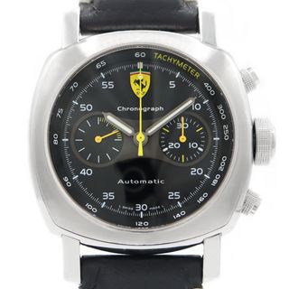 オフィチーネパネライ(OFFICINE PANERAI)の内部点検済 PANERAI Ferrari パネライ フェラーリ スクーデリア クロノグラフ FER00008 45mm スモールセコンド 黒 ブラック SS ステンレス 純正ベルト 純正尾錠 メンズ 自動巻き【6ヶ月保証】【腕時計】【中古】(腕時計(アナログ))