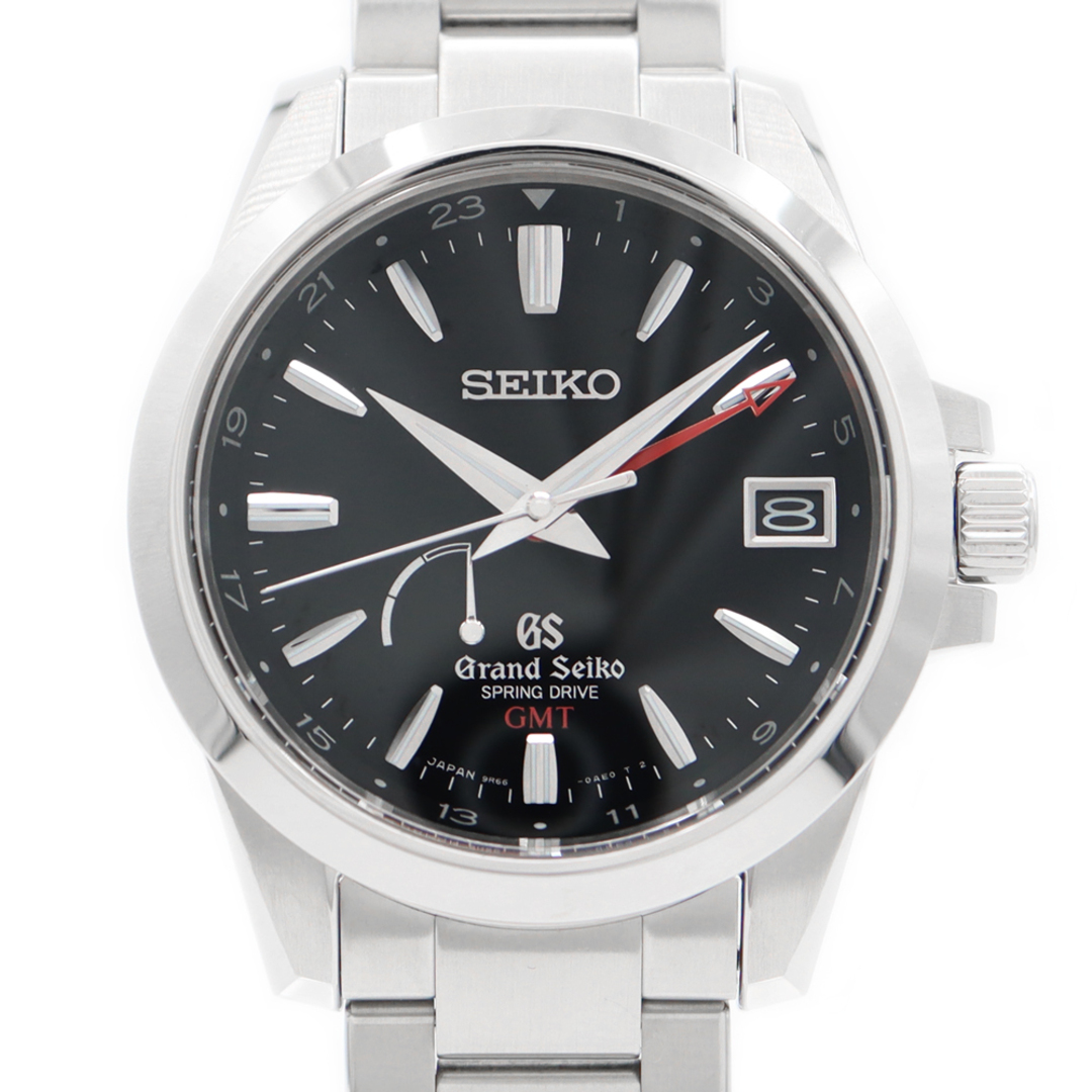 目立つ傷や汚れがなく綺麗な商品SEIKO セイコー Grand Seiko GS グランドセイコー 9R66-0AE0 SBGE013 GMT パワーリザーブ デイト 黒 ブラック SS ステンレス メンズ 自動巻き スプリングドライブ【6ヶ月保証】【腕時計】