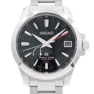 セイコー(SEIKO)のSEIKO セイコー Grand Seiko GS グランドセイコー 9R66-0AE0 SBGE013 GMT パワーリザーブ デイト 黒 ブラック SS ステンレス メンズ 自動巻き スプリングドライブ【6ヶ月保証】【腕時計】【中古】(腕時計(アナログ))