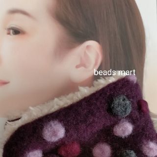 【再販】beads mart ハンドメイド マフラー RAドット PL×LBE(マフラー/ストール)