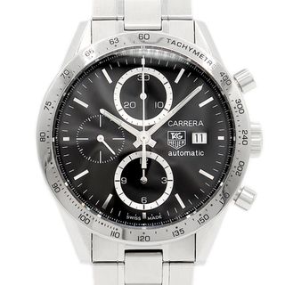 タグホイヤー(TAG Heuer)のTAG Heuer タグホイヤー カレラ タキメーター クロノグラフ エレガンス CV2016.BA0786 デイト 裏スケルトン 黒 ブラック SS ステンレス メンズ 自動巻き【6ヶ月保証】【腕時計】【中古】(腕時計(アナログ))