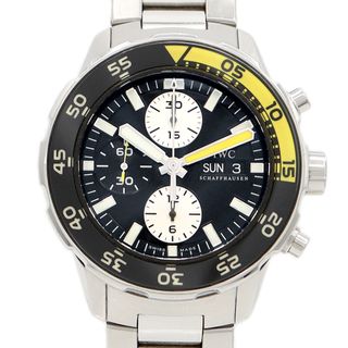 アイダブリューシー(IWC)のIWC インターナショナルウォッチカンパニー アクアタイマー クロノグラフ IW376701 デイデイト 120ｍ防水 黒 ブラック SS ステンレス メンズ 自動巻き【6ヶ月保証】【腕時計】【中古】(腕時計(アナログ))