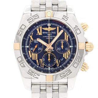 ブライトリング(BREITLING)のBREITLING ブライトリング クロノマット 44 ビコロ IB0110 B011B57PA クロノグラフ 500m防水 デイト 黒 ブラック PG ピンクゴールド SS ステンレス コンビ メンズ 自動巻き 【6ヶ月保証】【腕時計】【中古】(腕時計(アナログ))