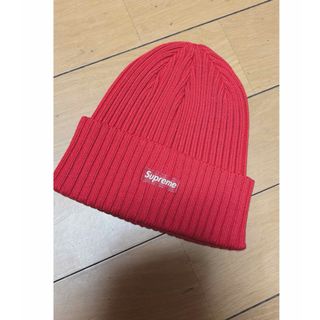 シュプリーム(Supreme)のシュプリーム　スモールロゴビーニー　赤　レッド(ニット帽/ビーニー)