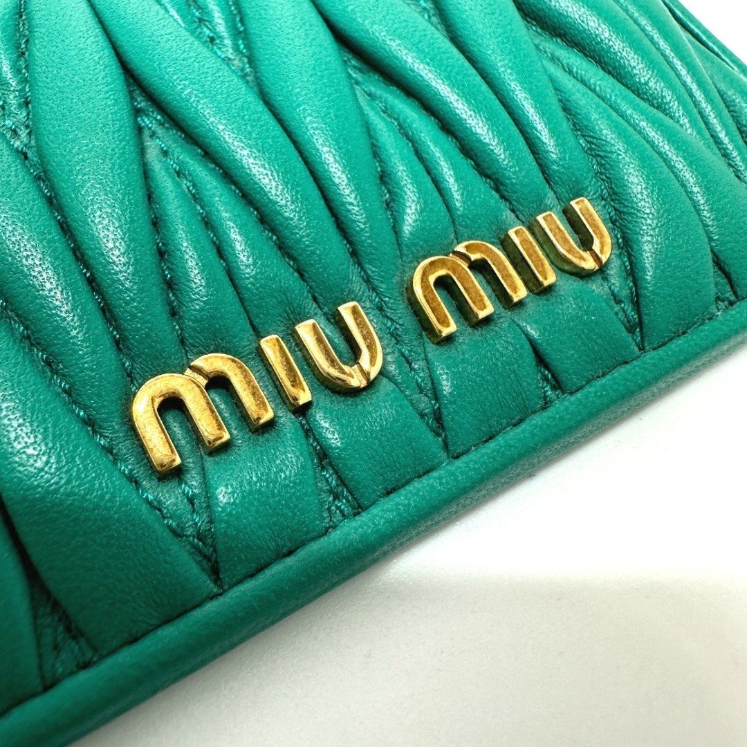 miumiu(ミュウミュウ)のミュウミュウ MIUMIU マテラッセ 5MC208 カードケース 小物入れ カードケース レザー グリーン 新品同様 レディースのファッション小物(ポーチ)の商品写真