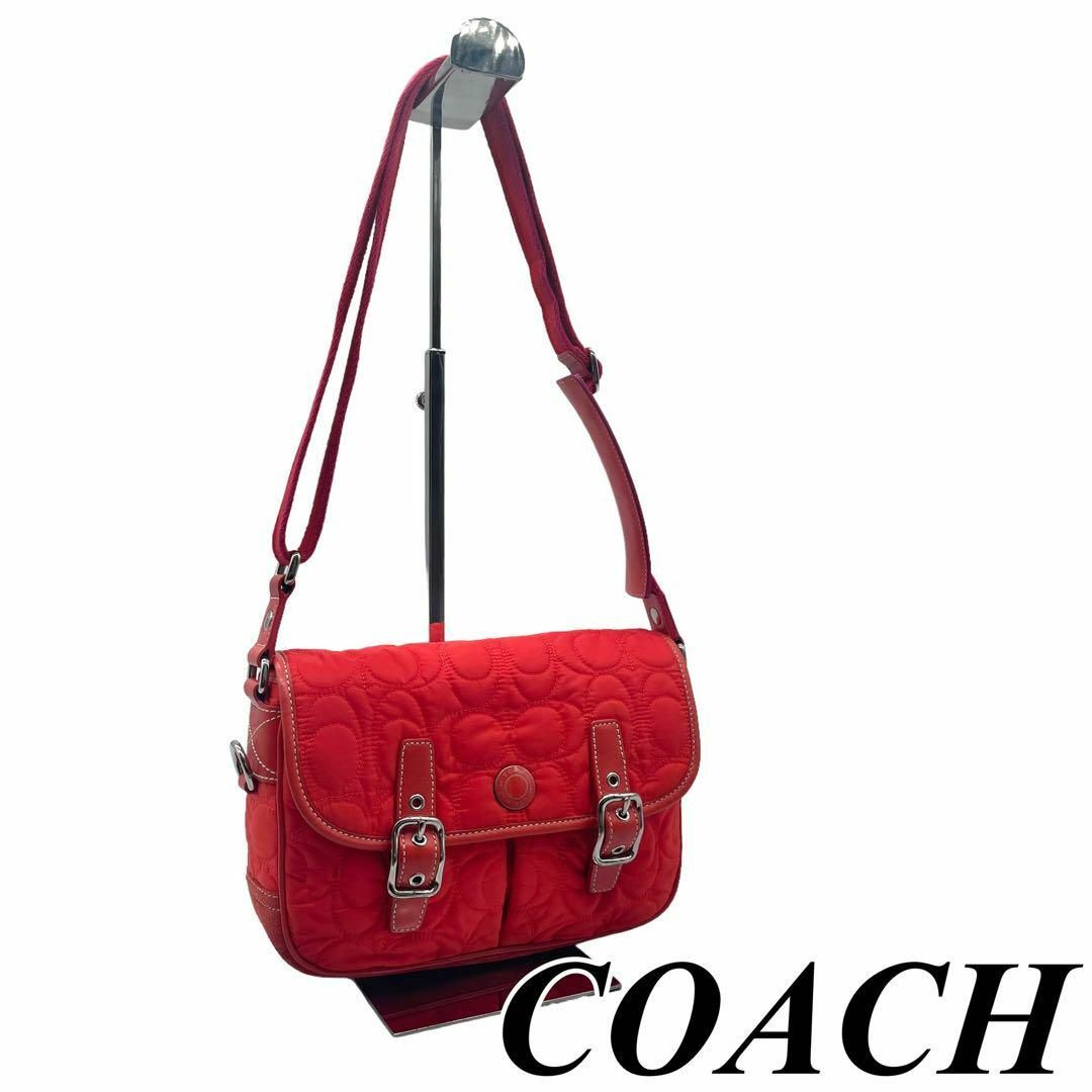 COACH（コーチ）シグネチャー　ショルダーバッグ　オレンジバッグ