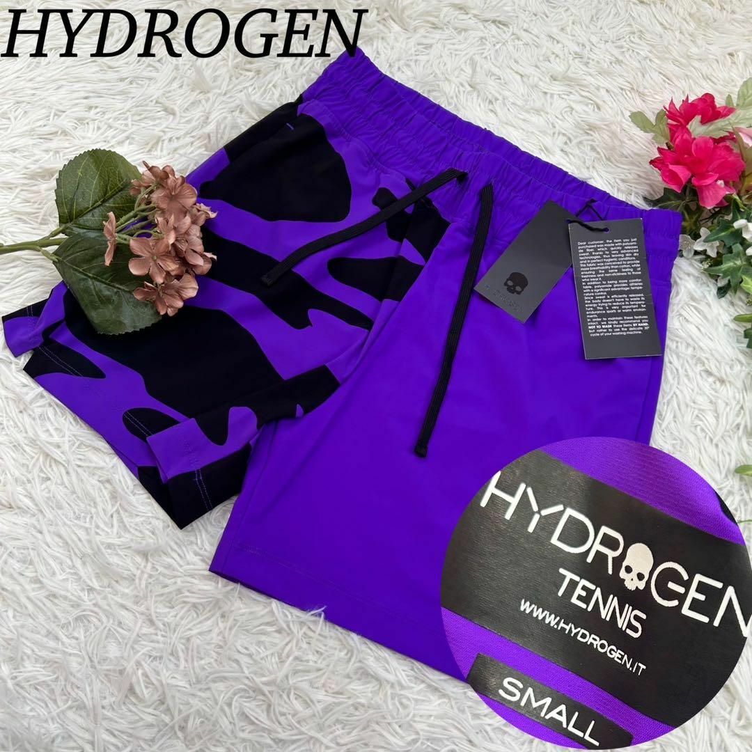 HYDROGEN(ハイドロゲン)のハイドロゲン Sサイズ メンズ ショートパンツ 薄手 紫 新品タグ付き テニス スポーツ/アウトドアのテニス(ウェア)の商品写真