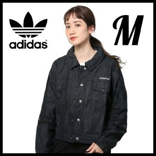 アディダス(adidas)の【ビッグシルエット】adidas★トラックジャケット★デニムジャケット★黒★M(Gジャン/デニムジャケット)